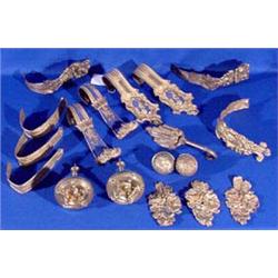Lot 009: 16 Pc. Victorian Brass Tiebacks, Ca. 1850