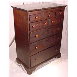 Lot 014A: Bracket Base Tall Chest, Ca. 1790