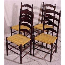 Lot 018: Four (4) Ladderback Chairs