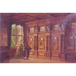 Lot 025A: "Heger" Signed O/C Painting Caster Interior, Ca. 1875