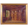 Image 2 : Lot 025A: "Heger" Signed O/C Painting Caster Interior, Ca. 1875