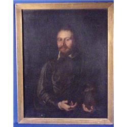 Lot 034A: 16th-17th C. O/C Portrait in Manner of Van Dyck