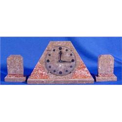 Lot 042: Three (3) Pc. German Clock Set, Ca. 1900