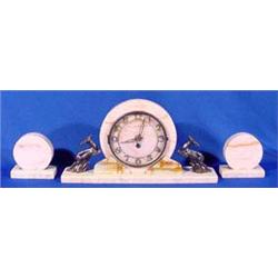 Lot 046: Three (3) Pc. German Clock Set, Ca. 1900