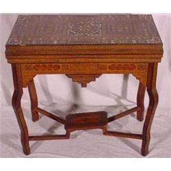 Lot 048_A : Victorian Mechanical Game Table w/ Marquetry Inlay