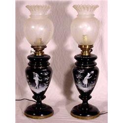 Lot 050: Two (2) Mary Gregory Lamps