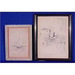 Lot 057: Two (2) Drawings, Ca.1890