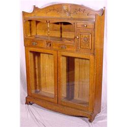 Lot 057_A: Victorian Chip Carved Oak Bookcase