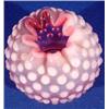 Image 2 : Lot 096: Cranberry Opalescent Rose Bowl, Ca. 1950