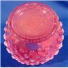 Image 3 : Lot 096: Cranberry Opalescent Rose Bowl, Ca. 1950