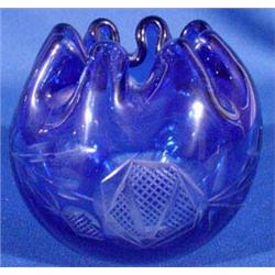 Lot 100: Rose Cut Overlay Rose Bowl, Ca. 1970