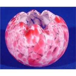 Lot 113: Old Spatter Glass Rose Bowl