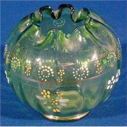 Lot 115: Bohemian Glass Greenie Bowl