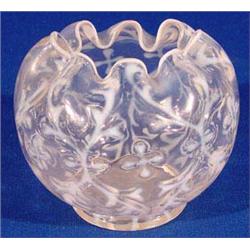 Lot 119: Spanish Lace Opalescent Glass Rose Bowl