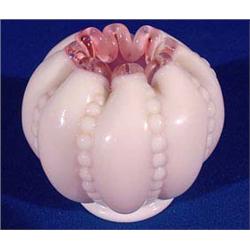 Lot 121: Beaded Melon Pattern Glass Rose Bowl