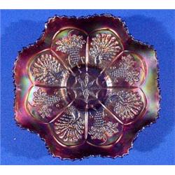 Lot 127: Fenton Peacock and Grape Bowl