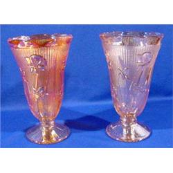 Lot 135: Two (2) Iris and Herring Bone Vases