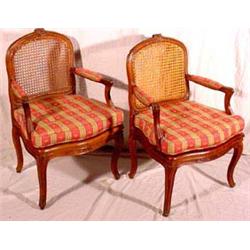 Lot 138: Pair of Louis XV Arm Chairs, Signed