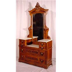 Lot 140: Marble Top Dresser w/ Mirror, Ca. 1875