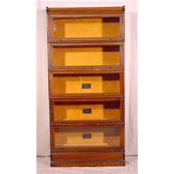 Lot 141: 5-Section Oak Bookcase, Ca. 1900