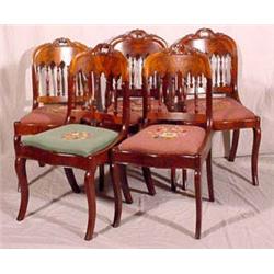 Lot 142: Five (5) Transitional Empire/Vict. Dining Chairs, Ca. 1850