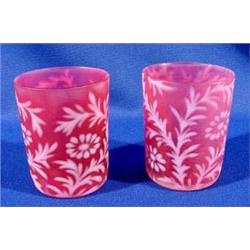 Lot 159: Two (2) Cranberry Tumblers