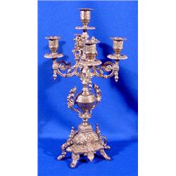 Lot 177: Cast Brass 5 Arm Candelabrum, Ca. 1900