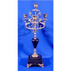 Lot 180: Brass and Slate Candelabrum, Ca. 1890