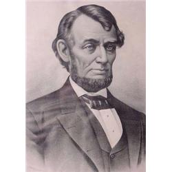 Lot 247: Early Lithograph Portrait of Abraham Lincoln