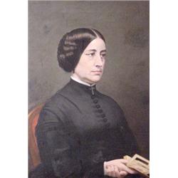 Lot 250: Pair of Oil on Board Portrait Paintings