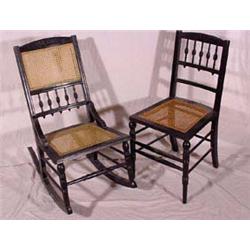 Lot 256: Pair of Victorian Painted Chairs