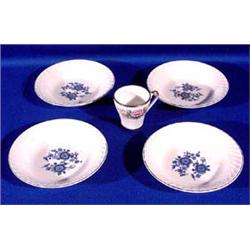 Lot 266: Four (4) Royal Blue Ironstone Wedgwood Bowls, etc.