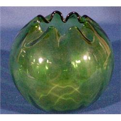 Lot 413: Green Glass Rose Bowl