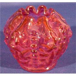 Lot 414: Old Cranberry Glass Rose Bowl