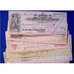 Lot 430: NY State Cancelled Checks and Bank Notes