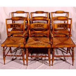 Lot 460: Set of Six (6) Signed Hitchcock Chairs