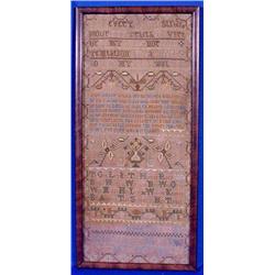 Lot 461: Early American Sampler, Dated 1772