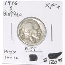 1916-S BUFFALO NICKEL RED BOOK VALUE IS $120.00 *RARE KEY DATE EXTRA FINE+ GRADE*!!