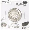 Image 1 : 1915-S BUFFALO NICKEL RED BOOK VALUE IS $100.00 *EXTREMELY RARE KEY DATE FINE GRADE*!!