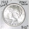 Image 1 : 1923 PEACE SILVER DOLLAR RED BOOK VALUE IS $125.00 *RARE MS-64 HIGH GRADE*!!