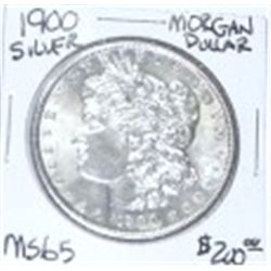 1900 MORGAN SILVER DOLLAR RED BOOK VALUE IS $200.00 *EXTREMELY RARE MS-65 HIGH GRADE*!!