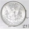 Image 2 : 1896 MORGAN SILVER DOLLAR RED BOOK VALUE IS $75.00 *RARE MS-63 HIGH GRADE*