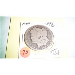 1893 CC MORGAN SILVER DOLLAR SEMI KEY DATE