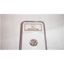 1953-S SILVER ROOSEVELT DIME NGC MS-65