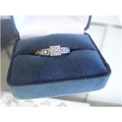 .50 CARAT 4 PRINCESS CUT DIAMONDS PLUS 6 IN BAND ROUND DIAMONDS LADIES  RING, 14K GOLD