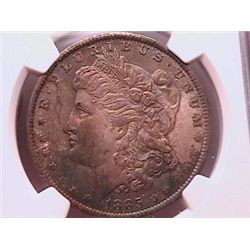1885-O Morgan Dollar MS63 NGC Sundown Color Toning