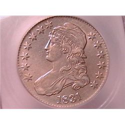 1831 Bust Half AU53 Clnd ICG