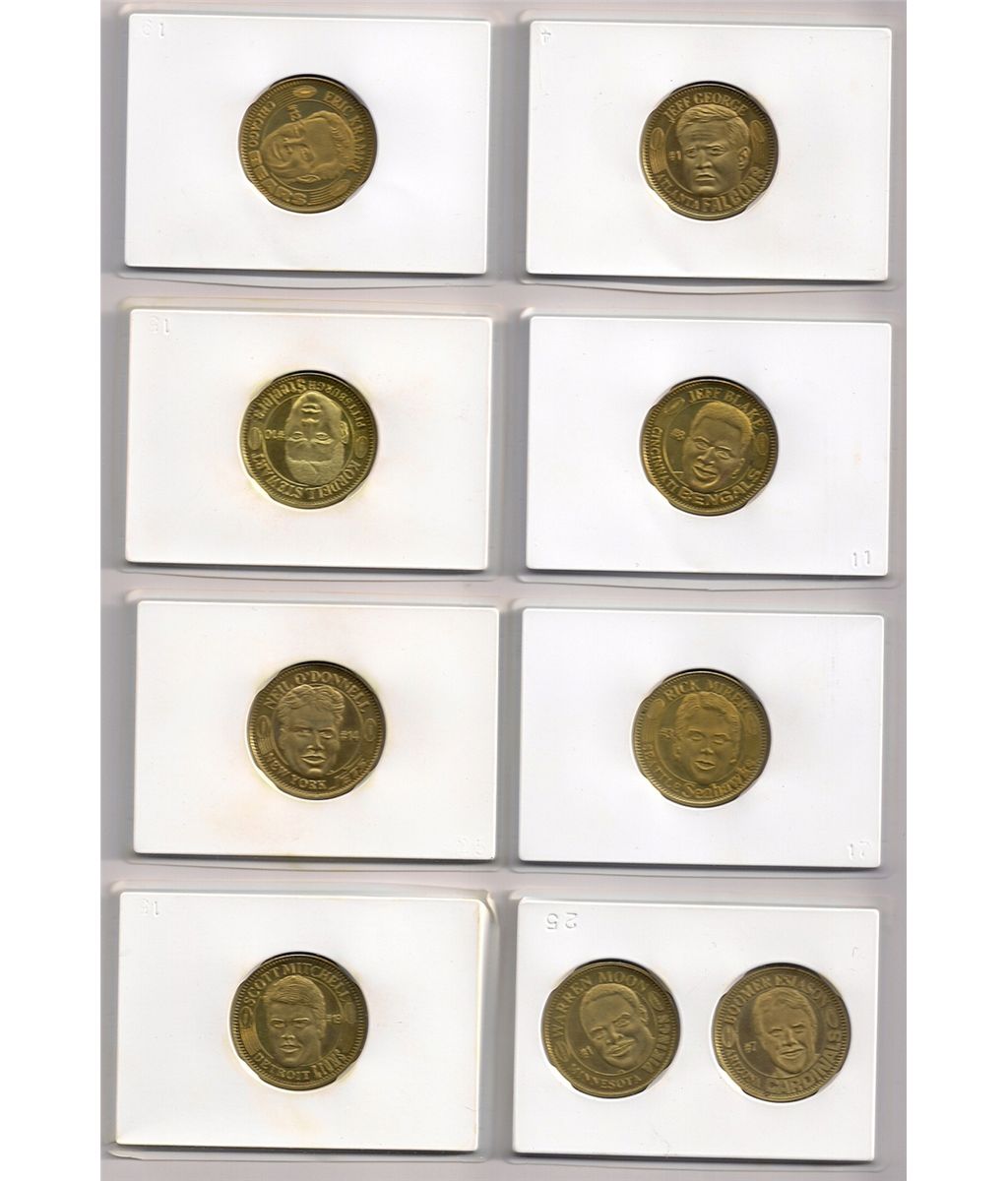 Lot of (9) 1996 Pinnacle Mint Quarterback Club Coins