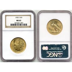 1932 $10 Indian NGC MS63