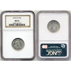 1875-CC 20c NGC MS63